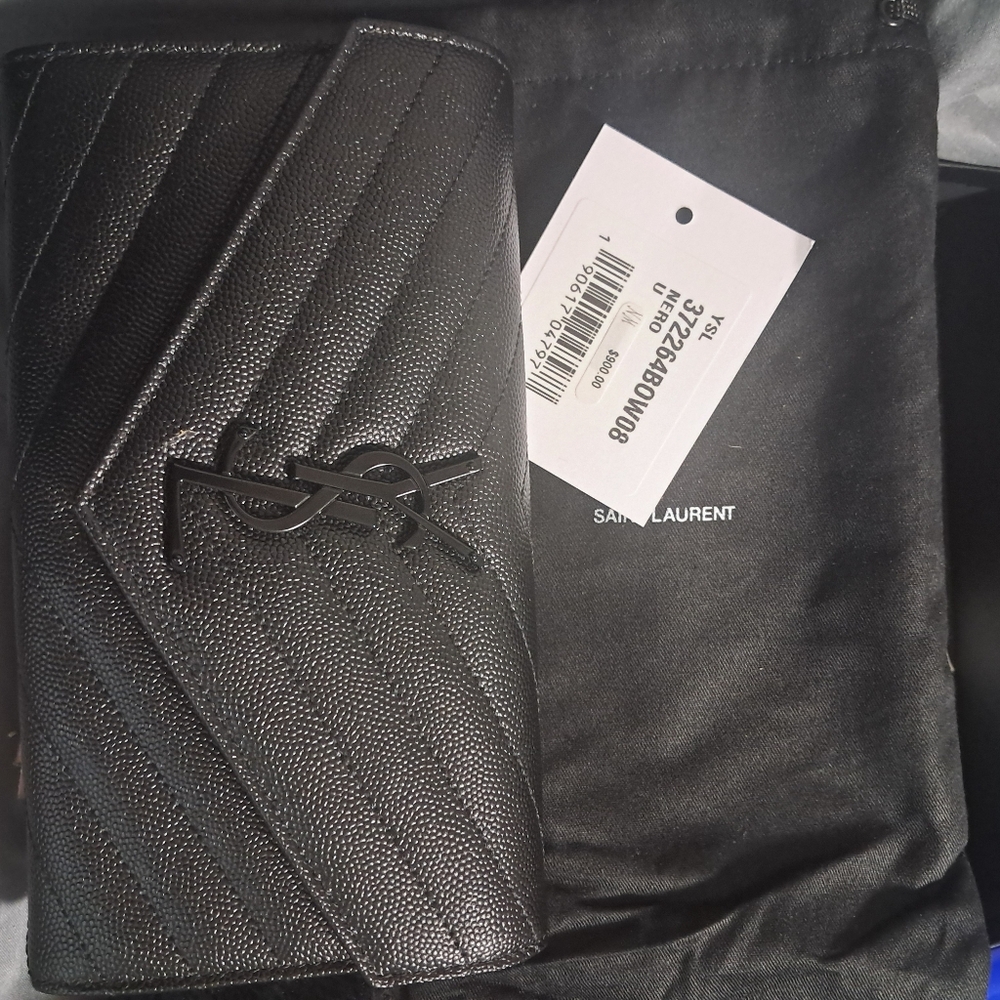 Saint Laurent Black Leather Wallet